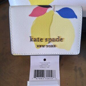 Kate Spade "Cameron Lemon Zest" Tri Fold Wallet